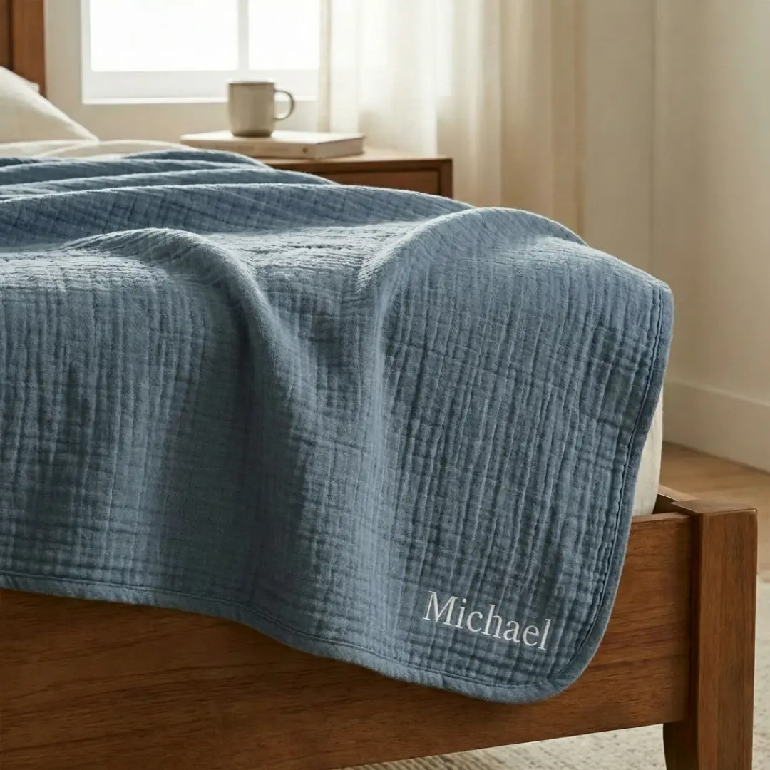The Monogrammed Muslin Blanket - 100% Muslin Cotton (B1G1) - Image 4